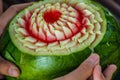 Watermelon Carving with hand thailand