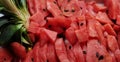 Watermelon chopped in a buffet tray Royalty Free Stock Photo