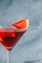 Watermelon cocktail in martini glass on the table. Refreshing drink Royalty Free Stock Photo