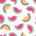 Watermelon colorful seamless pattern Royalty Free Stock Photo