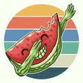 Watermelon cool dabbing vector illustration