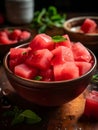 watermelon cubes Royalty Free Stock Photo