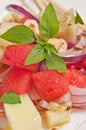 Watermelon, cucumber and red onion salad- paleo diet