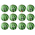 Watermelon with different emoticons