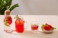 Watermelon drinks on the white background