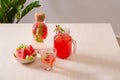 Watermelon drinks on the white background