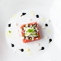 Watermelon feta top view.