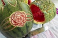 Watermelon fruit basket Royalty Free Stock Photo