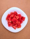 Ripe watermelon fruit food red water-melon citrullus lanatus pasteque cut sliced pieces summer-fruit sandia melancia photo
