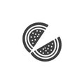 Watermelon fruit jelly vector icon