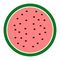 Watermelon fruit slice texture, artistic, vector illustration Royalty Free Stock Photo