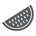 Watermelon glyph icon, juicy and tasty, watermelon sign vector graphics, a solid icon on a white background, eps 10.