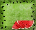 Watermelon Green Texture Background - seeds border