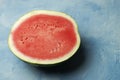 Watermelon Half on Blue Blue Background Royalty Free Stock Photo