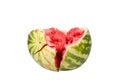 Watermelon half with cracks on a white background isolated close up Royalty Free Stock Photo