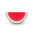 Watermelon half slice - vector illustration isolated on white background