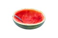 Watermelon half Then use a spoon to eat.