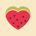 Watermelon heart. Vector illustration