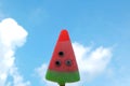 Watermelon ice cream in blue sky background