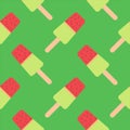 watermelon ice cream stick seamless pattern vector illustration Royalty Free Stock Photo