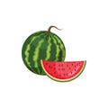 Watermelon icon, cartoon style Royalty Free Stock Photo