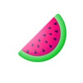 Watermelon icon. Cartoon watermelon for sticker or summer cards, posters, banners etc. Royalty Free Stock Photo