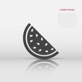 Watermelon icon in flat style. Juicy ripe fruit sign illustration pictogram. Dessert business concept Royalty Free Stock Photo