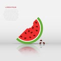 Watermelon icon in flat style. Juicy ripe fruit sign illustration pictogram. Dessert business concept Royalty Free Stock Photo