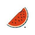 Watermelon icon in a flat style. Logo of watermelon bitten off slice isolated on white background. Flat vector Royalty Free Stock Photo