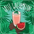 Watermelon Indian drink Lassi with fresh juice