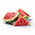 watermelon isolate ,white background - generative Ai illustration Royalty Free Stock Photo