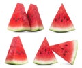 Watermelon isolated collection. Watermelon slices on a white background.