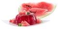 Watermelon Jello on white Royalty Free Stock Photo