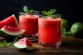 Watermelon juice glass. Generate Ai