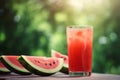 Watermelon juice glass. Generate Ai