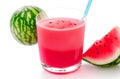 Watermelon juice on white background