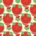 Watermelon and kiwi pattern. Fresh fruit halves pattern Royalty Free Stock Photo
