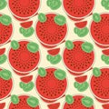 Watermelon and kiwi pattern. Fresh fruit halves pattern Royalty Free Stock Photo