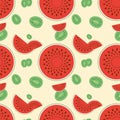 Watermelon and kiwi pattern. Royalty Free Stock Photo