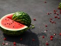 Broken watermelon dropped on the ground