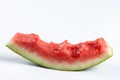 Watermelon leftovers above white background