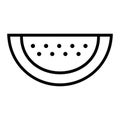 Watermelon line icon isolated on white background. Black flat thin icon on modern outline style. Linear symbol and editable stroke Royalty Free Stock Photo