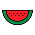 Watermelon line icon isolated on white background. Black flat thin icon on modern outline style. Linear symbol and editable stroke Royalty Free Stock Photo