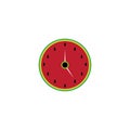 watermelon logo icon wall clock vector illustration design