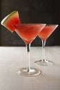 Watermelon martini cocktail drinks with space for text Royalty Free Stock Photo