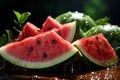 Watermelon in Nature: Juicy Bites of Health and Vitamin Wealth Royalty Free Stock Photo