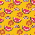 watermelon and orange seamless vector pattern