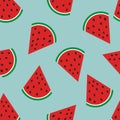 Watermelon pattern on blue background. Baby background for fabric textile Royalty Free Stock Photo