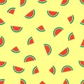 Watermelon pattern on blue background. Baby background for fabric textile Royalty Free Stock Photo