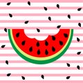 Watermelon pattern illustration vector summer fruit natural vegan fruit Royalty Free Stock Photo